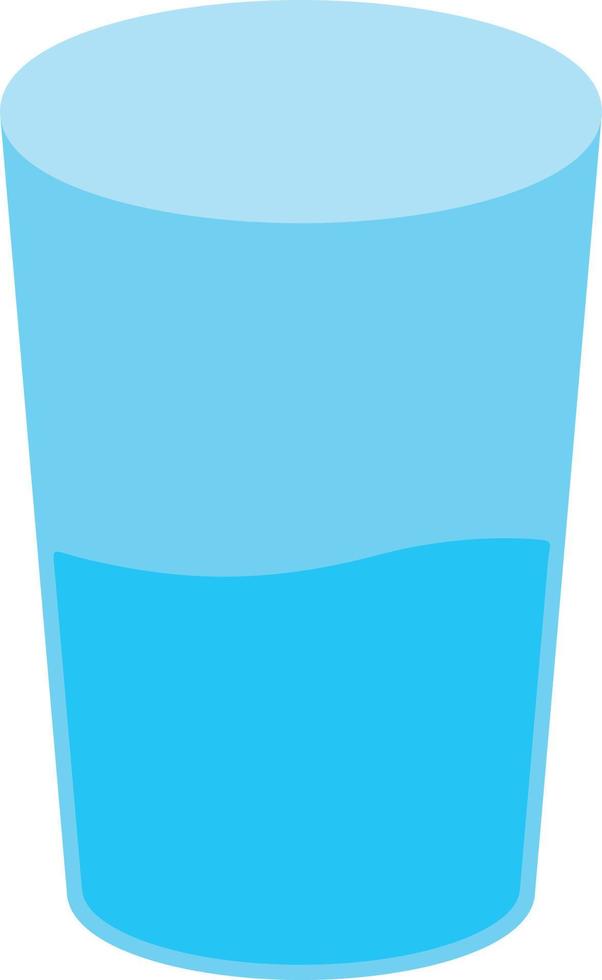 verre d'eau icône plate vecteur