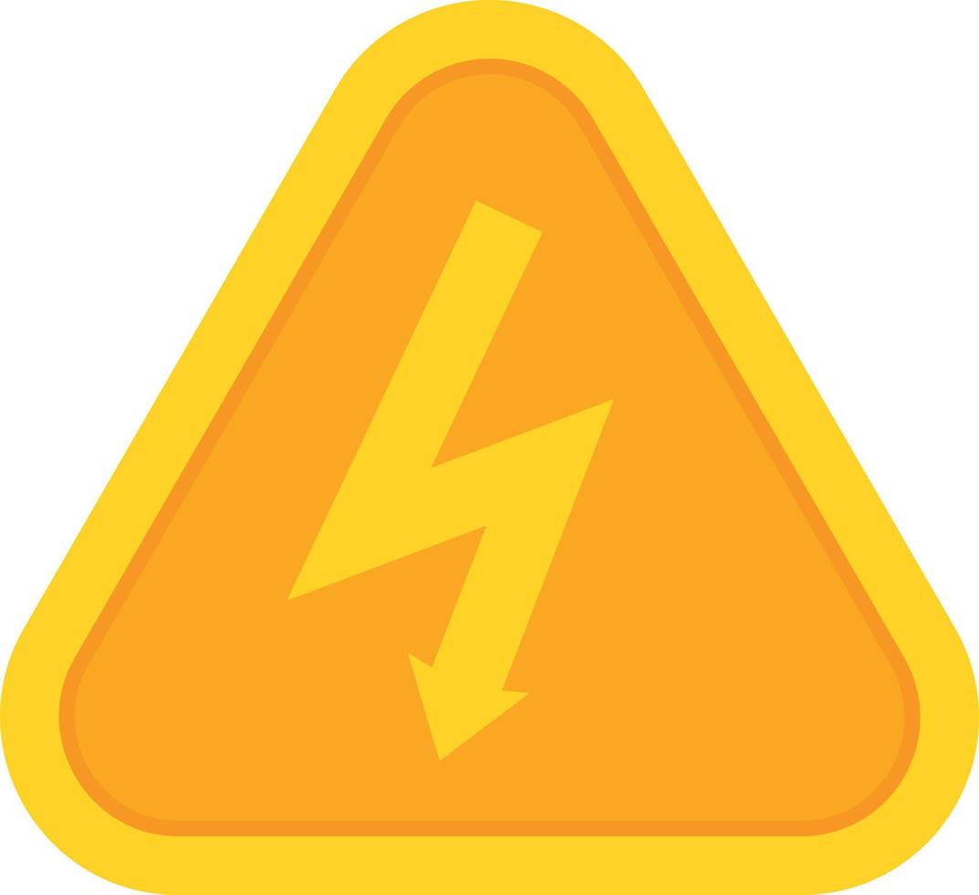 icône plate de danger électrique vecteur
