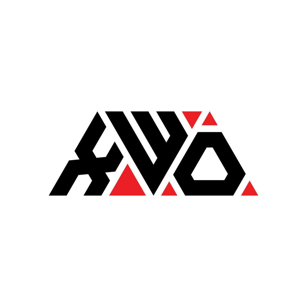 création de logo de lettre triangle xwo avec forme de triangle. monogramme de conception de logo xwo triangle. modèle de logo vectoriel triangle xwo avec couleur rouge. xwo logo triangulaire logo simple, élégant et luxueux. deux