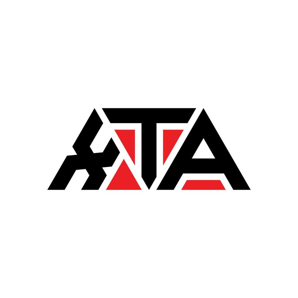 création de logo de lettre triangle xta avec forme de triangle. monogramme de conception de logo xta triangle. modèle de logo vectoriel triangle xta avec couleur rouge. xta logo triangulaire logo simple, élégant et luxueux. xta