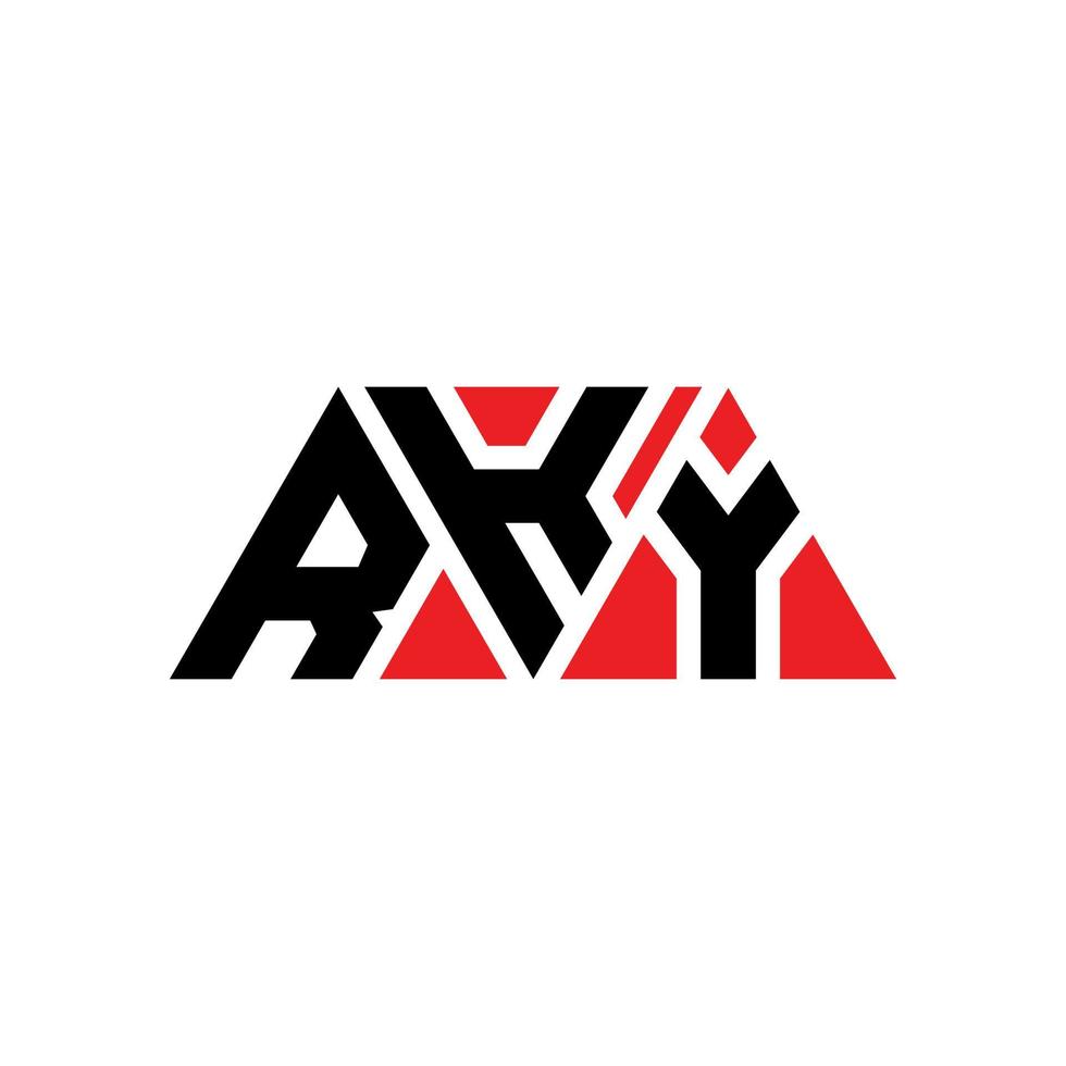 création de logo de lettre triangle rky avec forme de triangle. monogramme de conception de logo triangle rky. modèle de logo vectoriel triangle rky avec couleur rouge. logo triangulaire rky logo simple, élégant et luxueux. rky