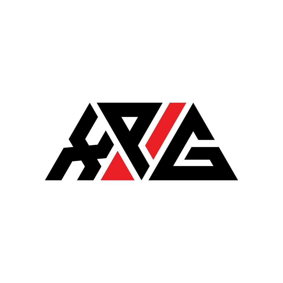 création de logo de lettre triangle xpg avec forme de triangle. monogramme de conception de logo triangle xpg. modèle de logo vectoriel triangle xpg avec couleur rouge. logo triangulaire xpg logo simple, élégant et luxueux. xpg