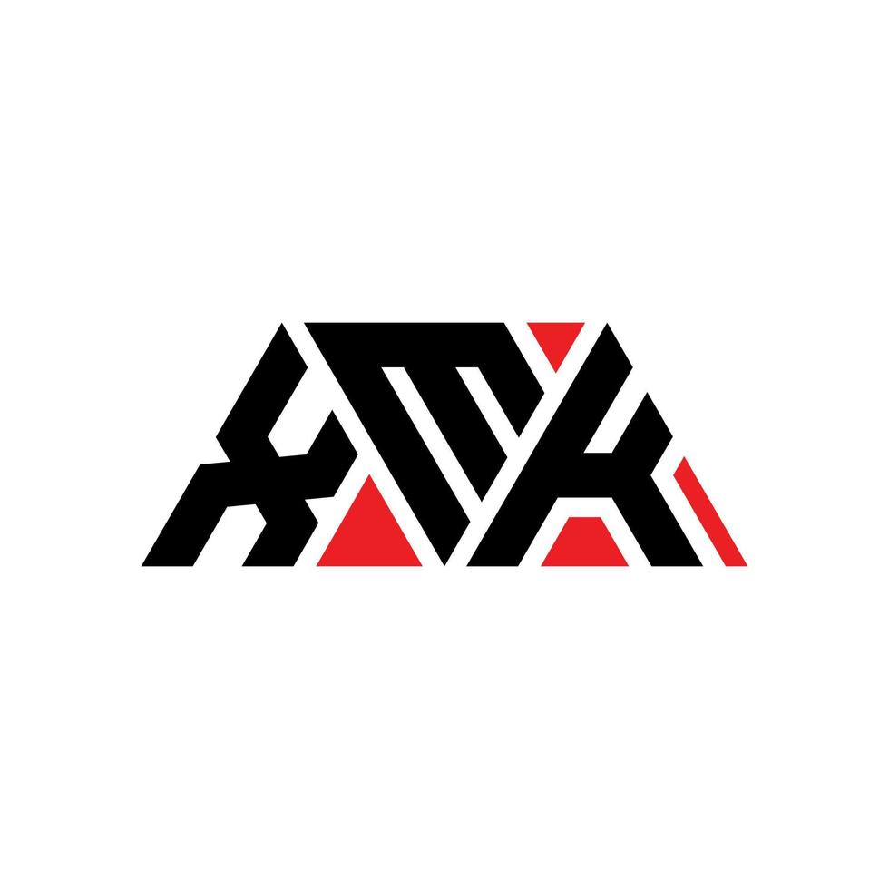 création de logo de lettre triangle xmk avec forme de triangle. monogramme de conception de logo triangle xmk. modèle de logo vectoriel triangle xmk avec couleur rouge. logo triangulaire xmk logo simple, élégant et luxueux. xmk