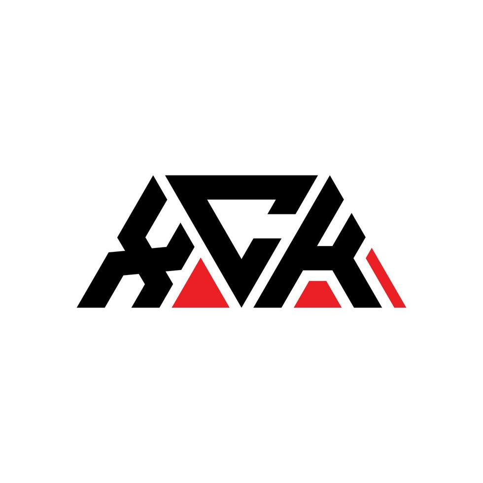 création de logo de lettre triangle xck avec forme de triangle. monogramme de conception de logo triangle xck. modèle de logo vectoriel triangle xck avec couleur rouge. logo triangulaire xck logo simple, élégant et luxueux. xck