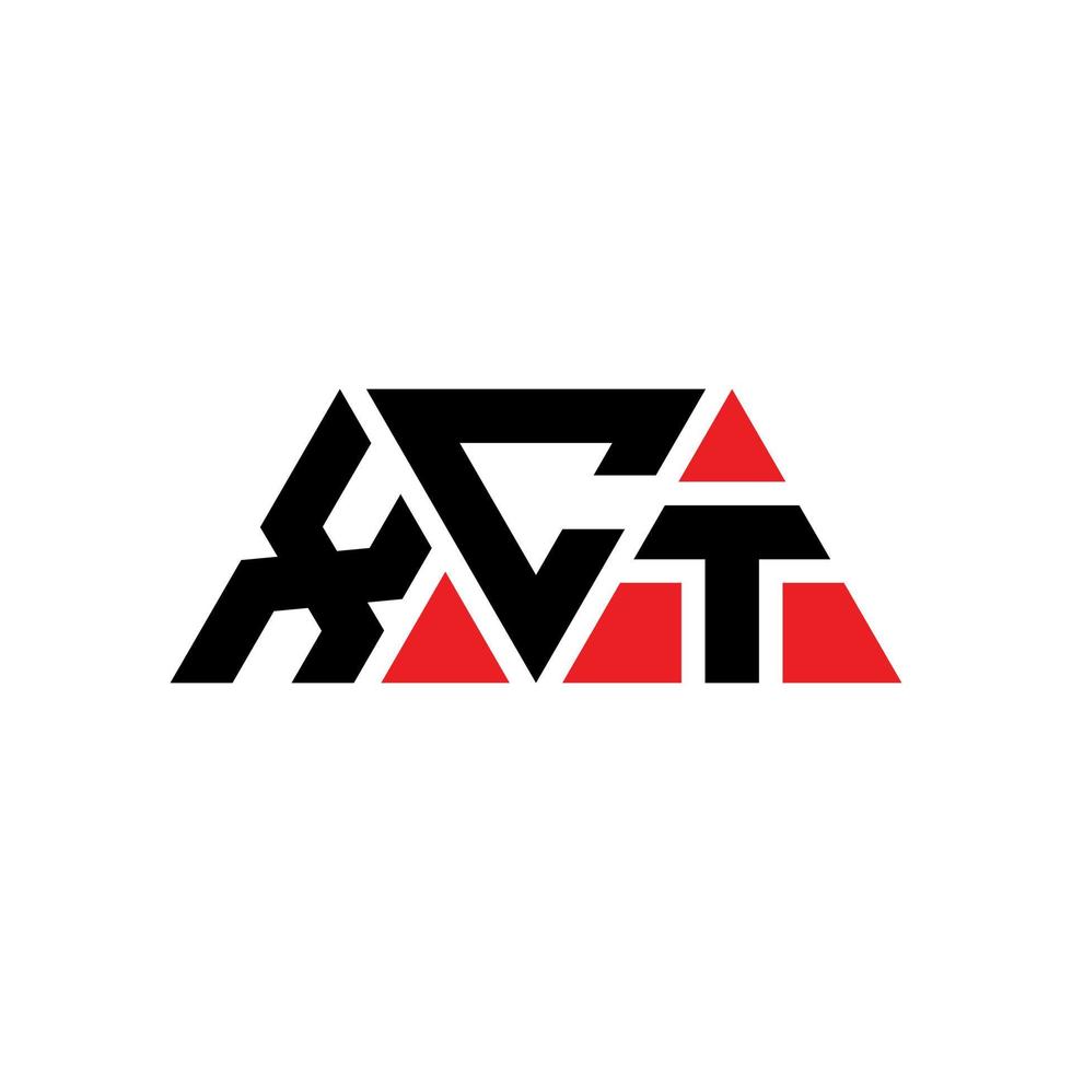création de logo de lettre triangle xct avec forme de triangle. monogramme de conception de logo triangle xct. modèle de logo vectoriel triangle xct avec couleur rouge. logo triangulaire xct logo simple, élégant et luxueux. xct