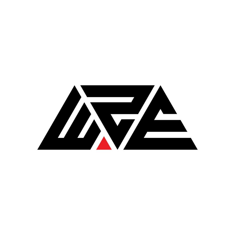 création de logo de lettre triangle wze avec forme de triangle. monogramme de conception de logo triangle wze. modèle de logo vectoriel triangle wze avec couleur rouge. logo triangulaire wze logo simple, élégant et luxueux. wze