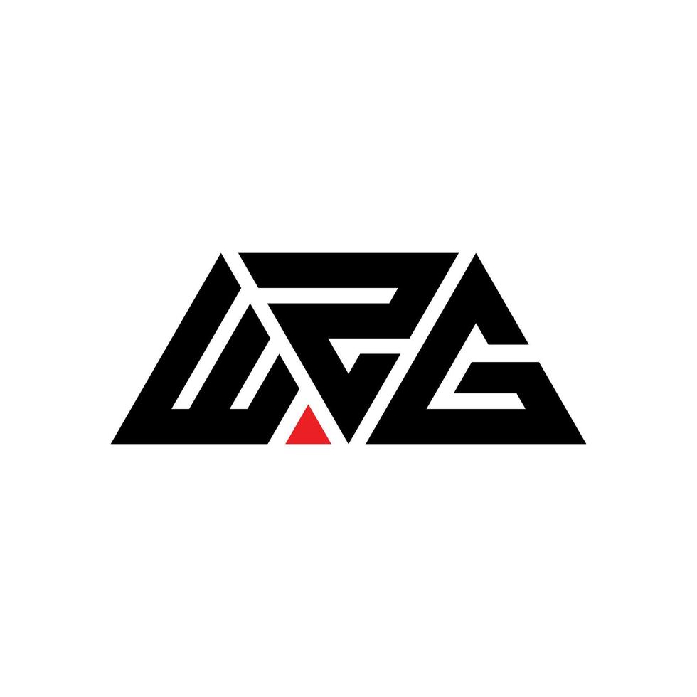 création de logo de lettre triangle wzg avec forme de triangle. monogramme de conception de logo triangle wzg. modèle de logo vectoriel triangle wzg avec couleur rouge. logo triangulaire wzg logo simple, élégant et luxueux. wzg