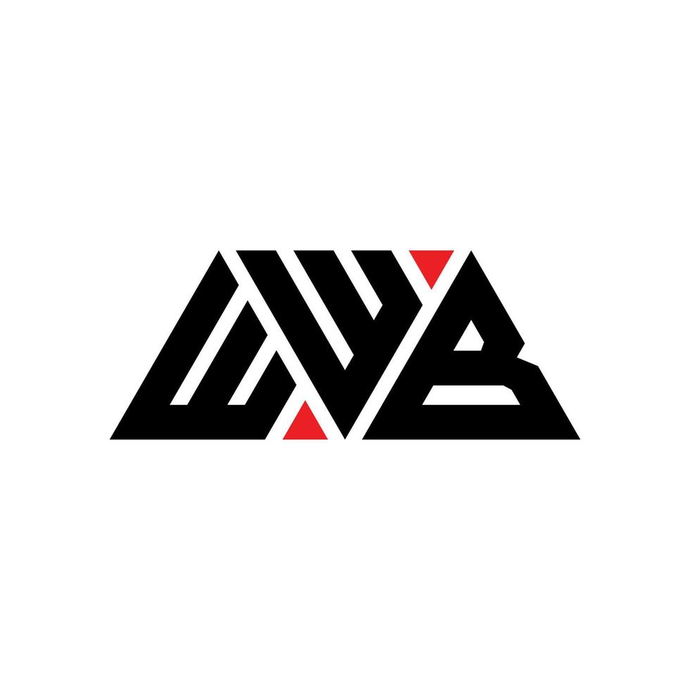 création de logo de lettre triangle wwb avec forme de triangle. monogramme de conception de logo triangle wwb. modèle de logo vectoriel triangle wwb avec couleur rouge. logo triangulaire wwb logo simple, élégant et luxueux. wwb