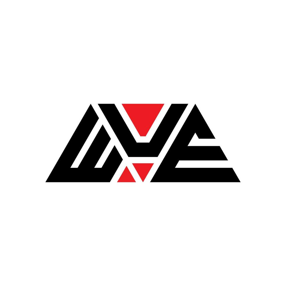création de logo de lettre triangle wue avec forme de triangle. monogramme de conception de logo triangle wue. modèle de logo vectoriel triangle wue avec couleur rouge. wue logo triangulaire logo simple, élégant et luxueux. wue