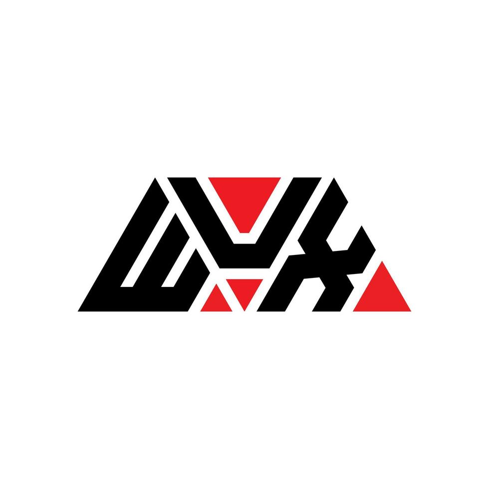 création de logo de lettre triangle wux avec forme de triangle. monogramme de conception de logo triangle wux. modèle de logo vectoriel triangle wux avec couleur rouge. logo triangulaire wux logo simple, élégant et luxueux. wux