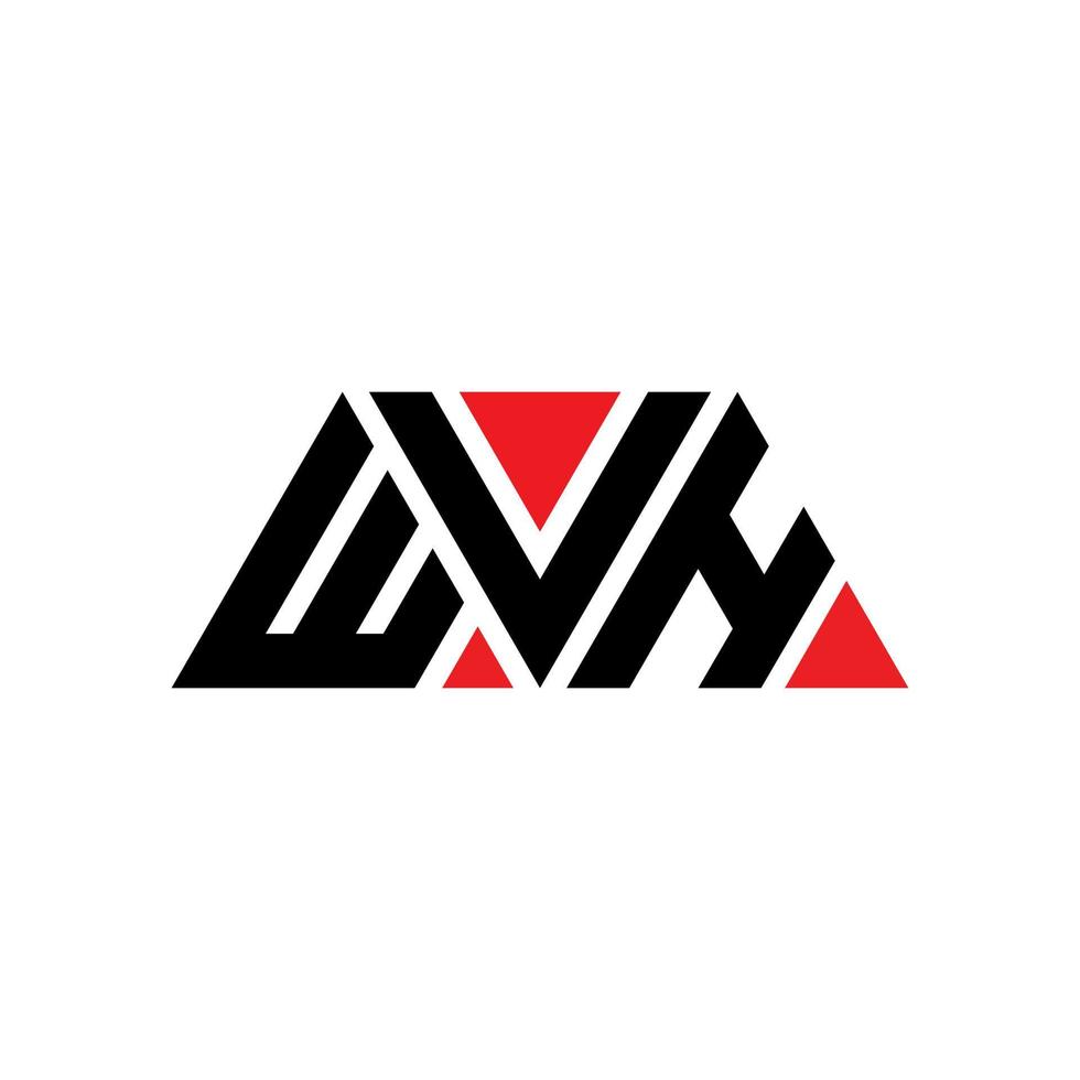 création de logo de lettre triangle wvh avec forme de triangle. monogramme de conception de logo triangle wvh. modèle de logo vectoriel triangle wvh avec couleur rouge. wvh logo triangulaire logo simple, élégant et luxueux. wvh