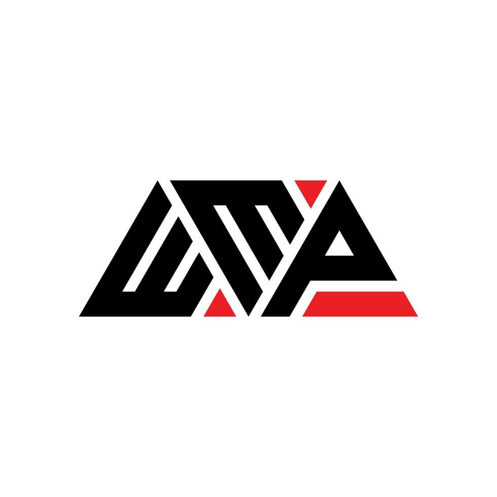 création de logo de lettre triangle wmp avec forme de triangle. monogramme de conception de logo triangle wmp. modèle de logo vectoriel triangle wmp avec couleur rouge. logo triangulaire wmp logo simple, élégant et luxueux. wmp