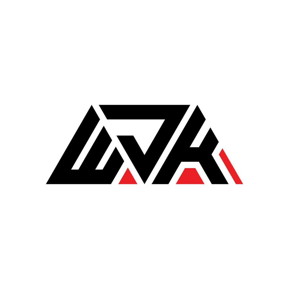 création de logo de lettre triangle wjk avec forme de triangle. monogramme de conception de logo triangle wjk. modèle de logo vectoriel triangle wjk avec couleur rouge. wjk logo triangulaire logo simple, élégant et luxueux. wjk