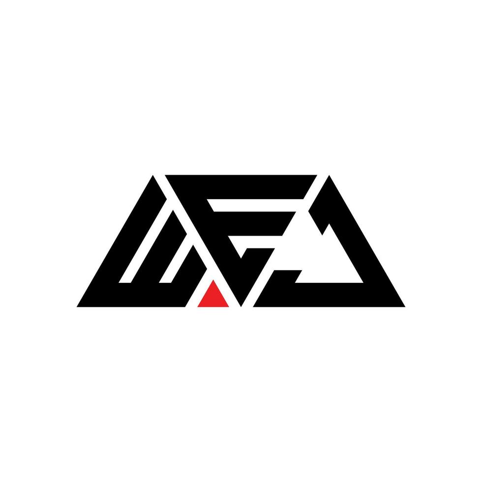 création de logo de lettre triangle wej avec forme de triangle. monogramme de conception de logo triangle wej. modèle de logo vectoriel triangle wej avec couleur rouge. wej logo triangulaire logo simple, élégant et luxueux. wej