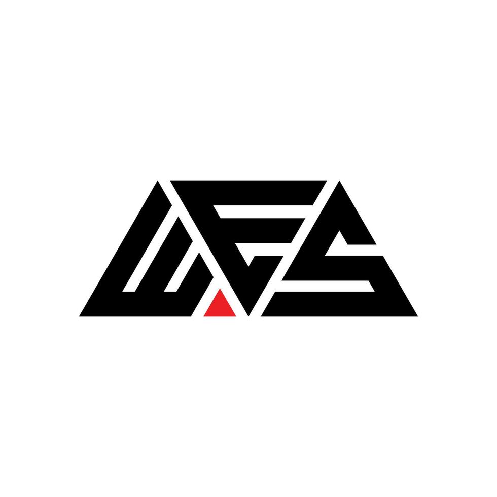 création de logo de lettre triangle wes avec forme de triangle. monogramme de conception de logo triangle wes. modèle de logo vectoriel wes triangle avec couleur rouge. wes logo triangulaire logo simple, élégant et luxueux. nous s