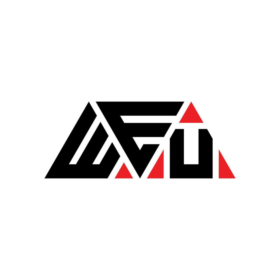 création de logo de lettre triangle weu avec forme de triangle. monogramme de conception de logo triangle weu. modèle de logo vectoriel weu triangle avec couleur rouge. weu logo triangulaire logo simple, élégant et luxueux. nous