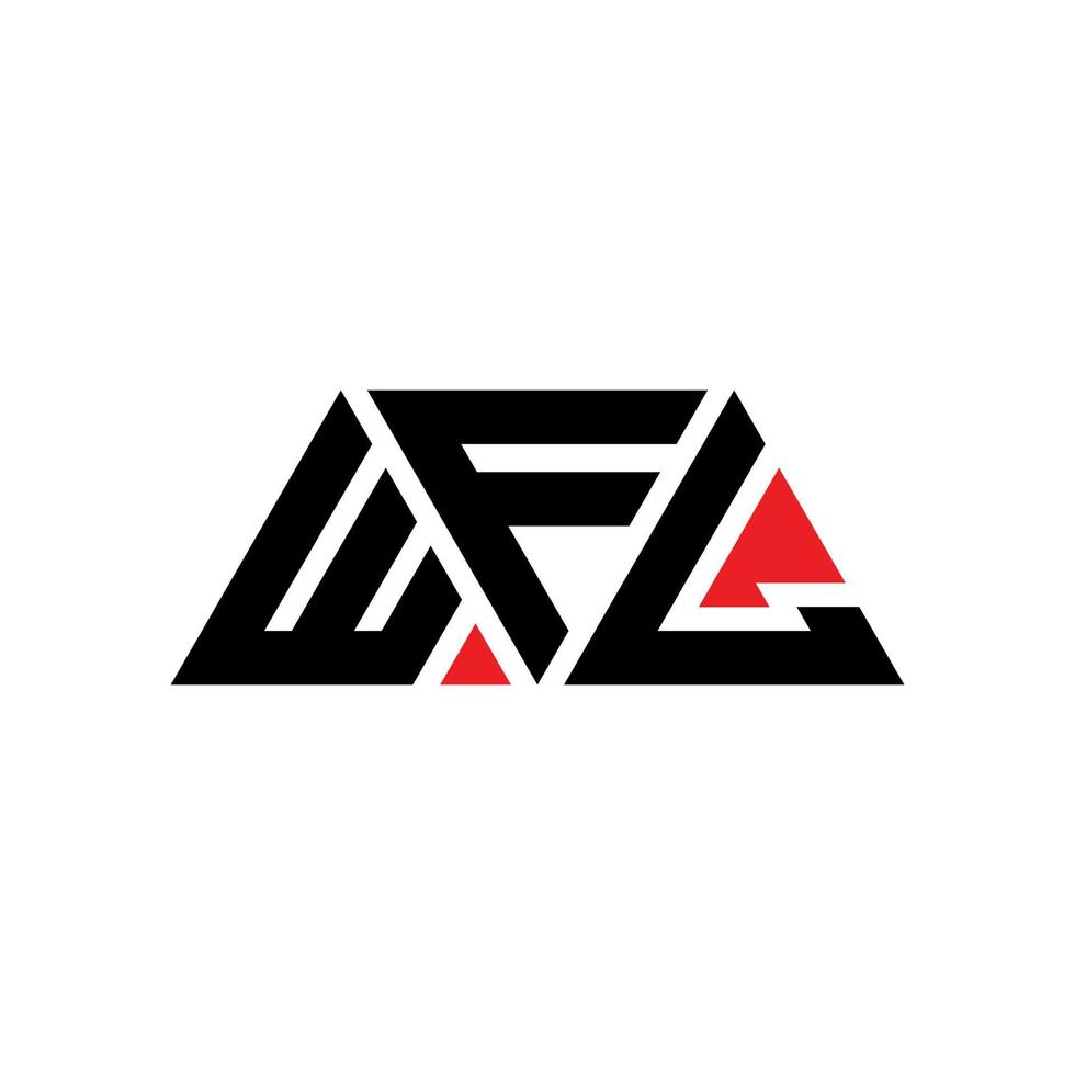 création de logo de lettre triangle wfl avec forme de triangle. monogramme de conception de logo triangle wfl. modèle de logo vectoriel triangle wfl avec couleur rouge. logo triangulaire wfl logo simple, élégant et luxueux. wfl