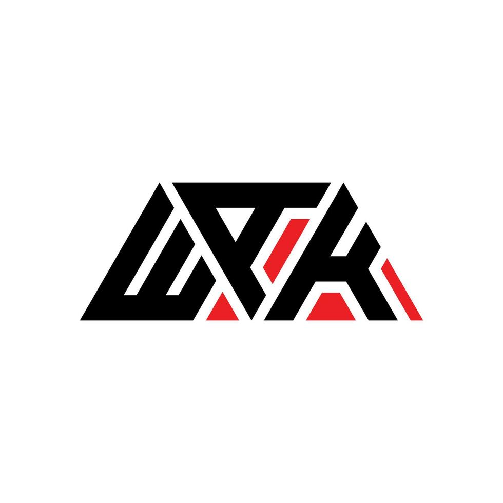création de logo de lettre triangle wak avec forme de triangle. monogramme de conception de logo triangle wak. modèle de logo vectoriel triangle wak avec couleur rouge. logo triangulaire wak logo simple, élégant et luxueux. réveil