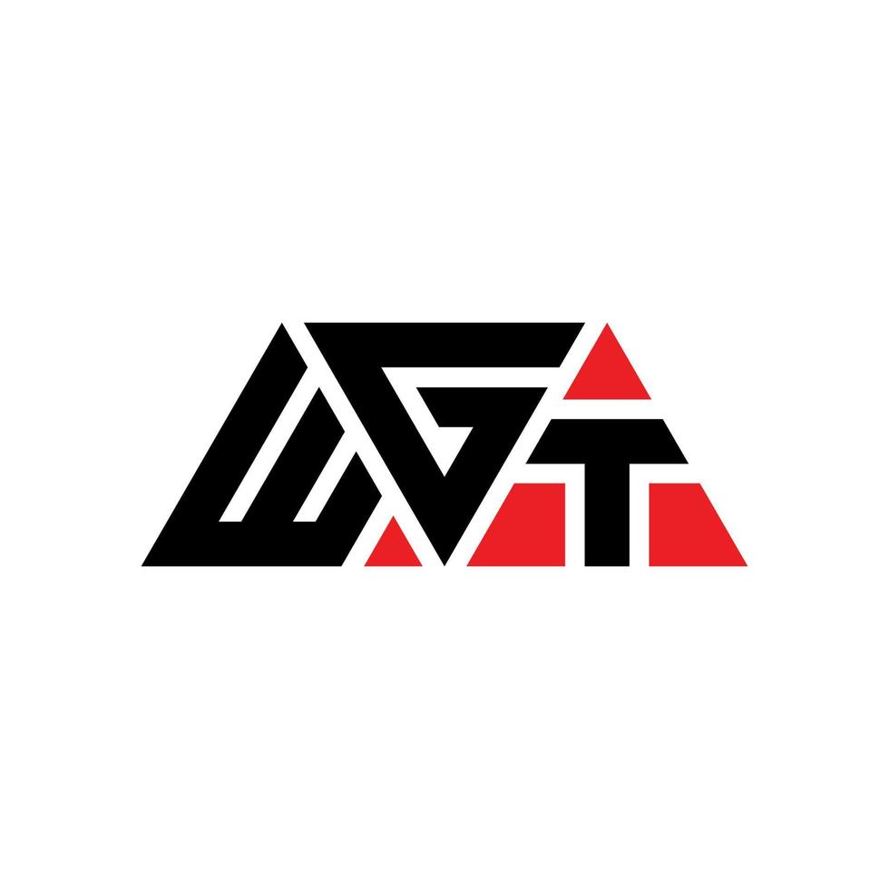 création de logo de lettre triangle wgt avec forme de triangle. monogramme de conception de logo triangle wgt. modèle de logo vectoriel triangle wgt avec couleur rouge. logo triangulaire wgt logo simple, élégant et luxueux. poids