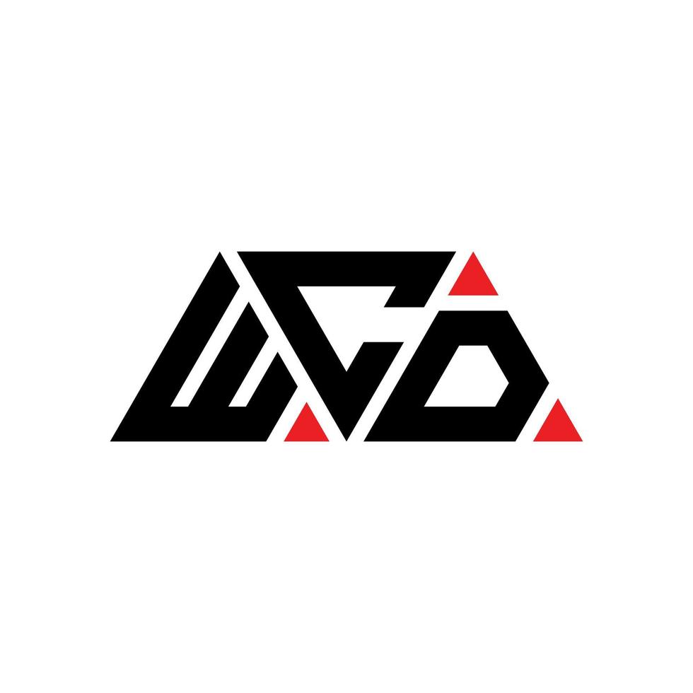 création de logo de lettre triangle wcd avec forme de triangle. monogramme de conception de logo triangle wcd. modèle de logo vectoriel triangle wcd avec couleur rouge. wcd logo triangulaire logo simple, élégant et luxueux. toilettes