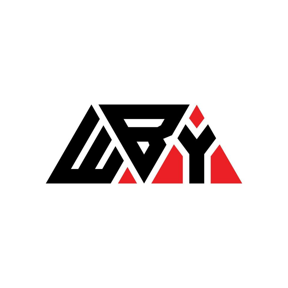 création de logo de lettre triangle wby avec forme de triangle. monogramme de conception de logo triangle wby. modèle de logo vectoriel triangle wby avec couleur rouge. wby logo triangulaire logo simple, élégant et luxueux. wby