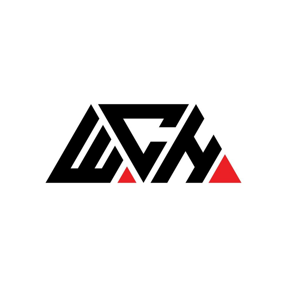 création de logo de lettre triangle wc avec forme de triangle. wch monogramme de conception de logo triangle. modèle de logo vectoriel triangle wch avec couleur rouge. wch logo triangulaire logo simple, élégant et luxueux. quoi