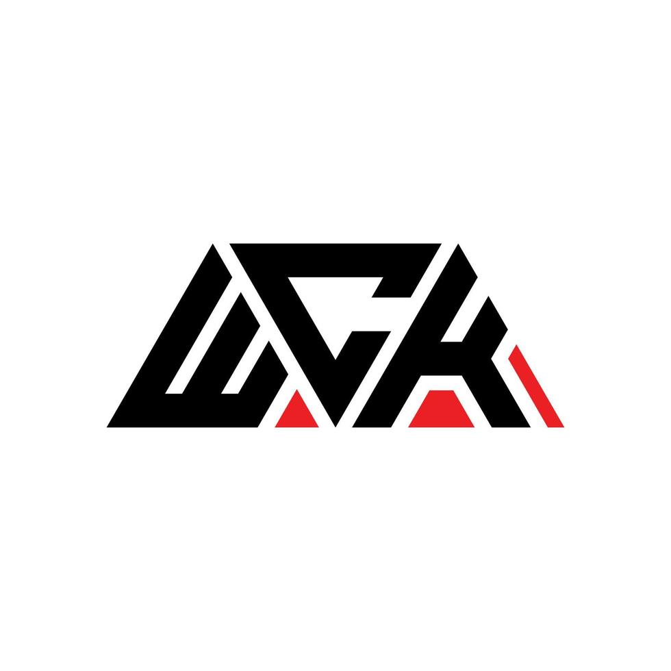 création de logo de lettre triangle wck avec forme de triangle. monogramme de conception de logo triangle wck. modèle de logo vectoriel triangle wck avec couleur rouge. logo triangulaire wck logo simple, élégant et luxueux. merde