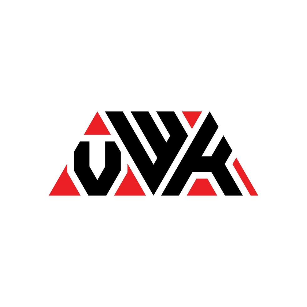 création de logo de lettre triangle vwk avec forme de triangle. monogramme de conception de logo triangle vwk. modèle de logo vectoriel vwk triangle avec couleur rouge. logo triangulaire vwk logo simple, élégant et luxueux. vwk