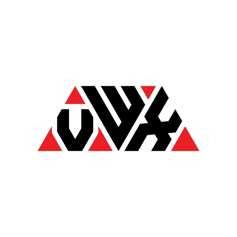 création de logo de lettre triangle vwx avec forme de triangle. monogramme de conception de logo triangle vwx. modèle de logo vectoriel triangle vwx avec couleur rouge. logo triangulaire vwx logo simple, élégant et luxueux. vwx
