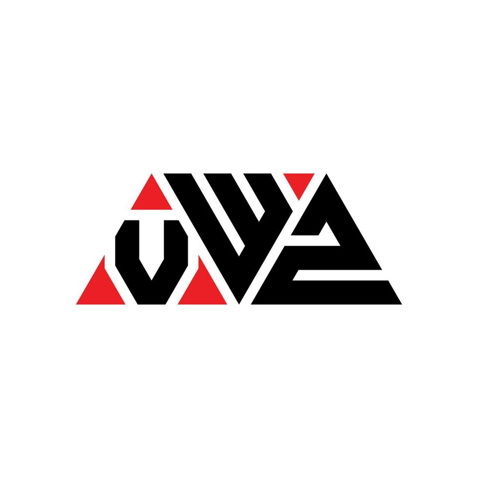 création de logo de lettre triangle vwz avec forme de triangle. monogramme de conception de logo triangle vwz. modèle de logo vectoriel triangle vwz avec couleur rouge. logo triangulaire vwz logo simple, élégant et luxueux. vwz
