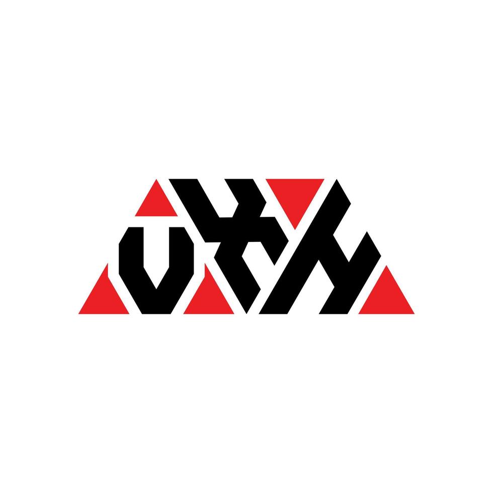 création de logo de lettre triangle vxh avec forme de triangle. monogramme de conception de logo triangle vxh. modèle de logo vectoriel triangle vxh avec couleur rouge. logo triangulaire vxh logo simple, élégant et luxueux. vxh