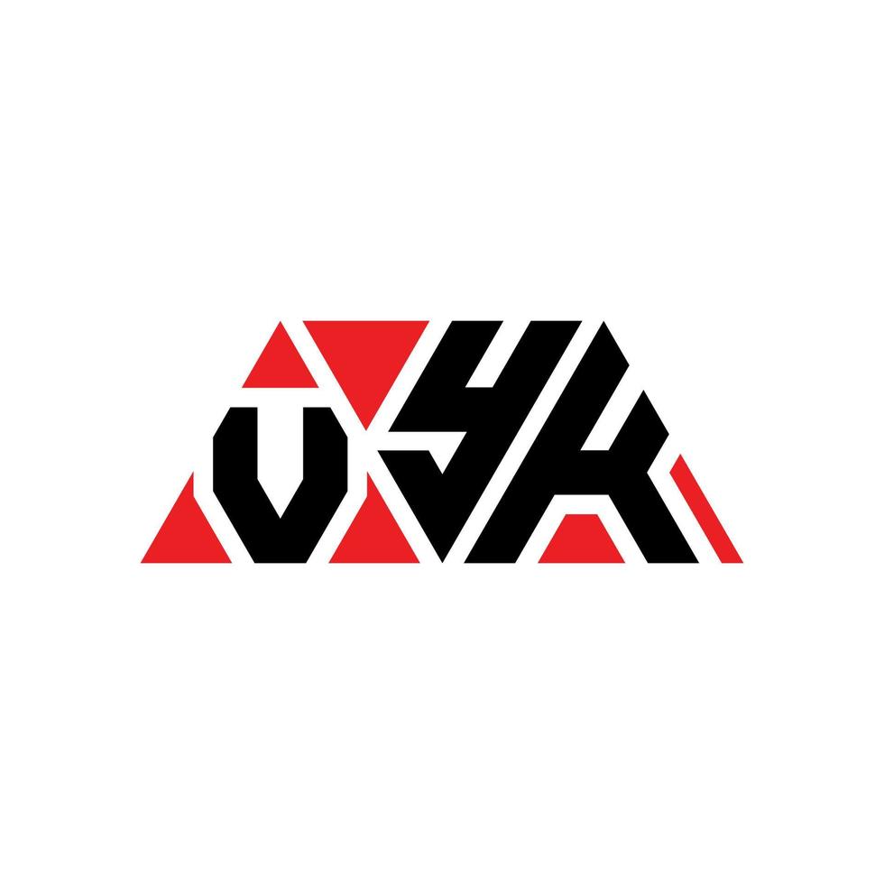 création de logo de lettre triangle vyk avec forme de triangle. monogramme de conception de logo triangle vyk. modèle de logo vectoriel triangle vyk avec couleur rouge. logo triangulaire vyk logo simple, élégant et luxueux. vyk
