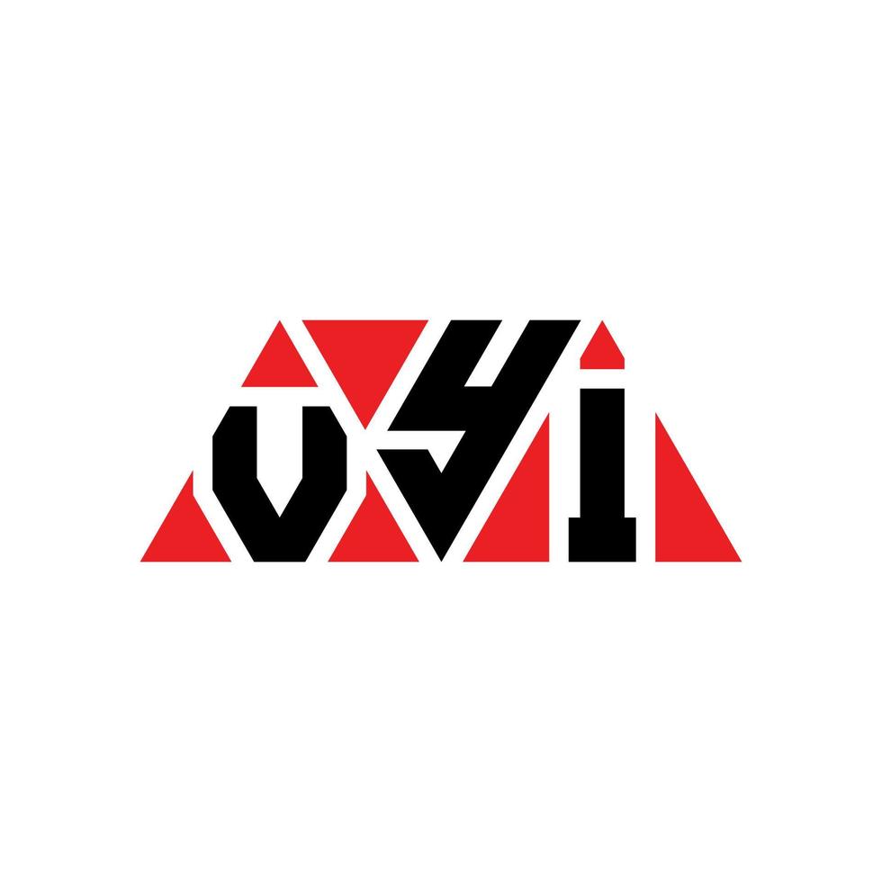 création de logo de lettre triangle vyi avec forme de triangle. monogramme de conception de logo triangle vyi. modèle de logo vectoriel triangle vyi avec couleur rouge. logo triangulaire vyi logo simple, élégant et luxueux. vyi
