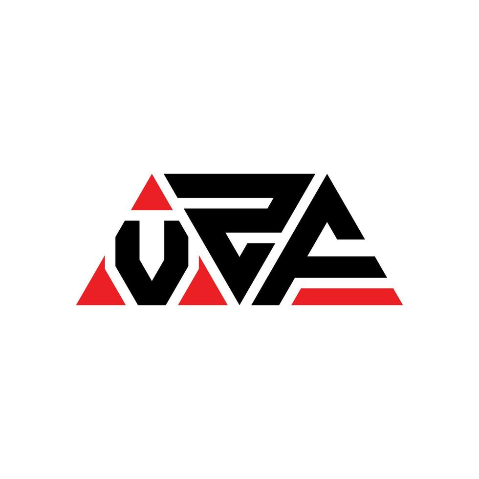 création de logo de lettre triangle vzf avec forme de triangle. monogramme de conception de logo triangle vzf. modèle de logo vectoriel triangle vzf avec couleur rouge. logo triangulaire vzf logo simple, élégant et luxueux. vzf