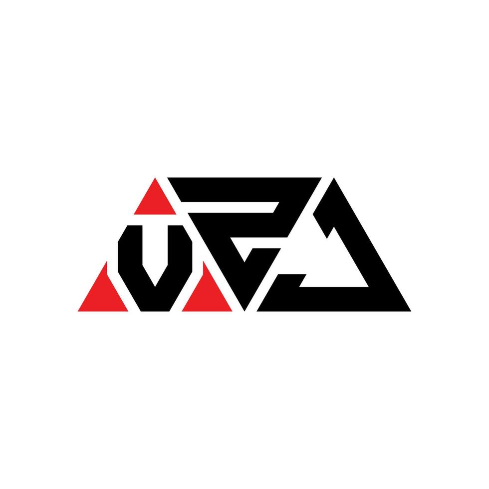 création de logo de lettre triangle vzj avec forme de triangle. monogramme de conception de logo triangle vzj. modèle de logo vectoriel triangle vzj avec couleur rouge. logo triangulaire vzj logo simple, élégant et luxueux. vzj