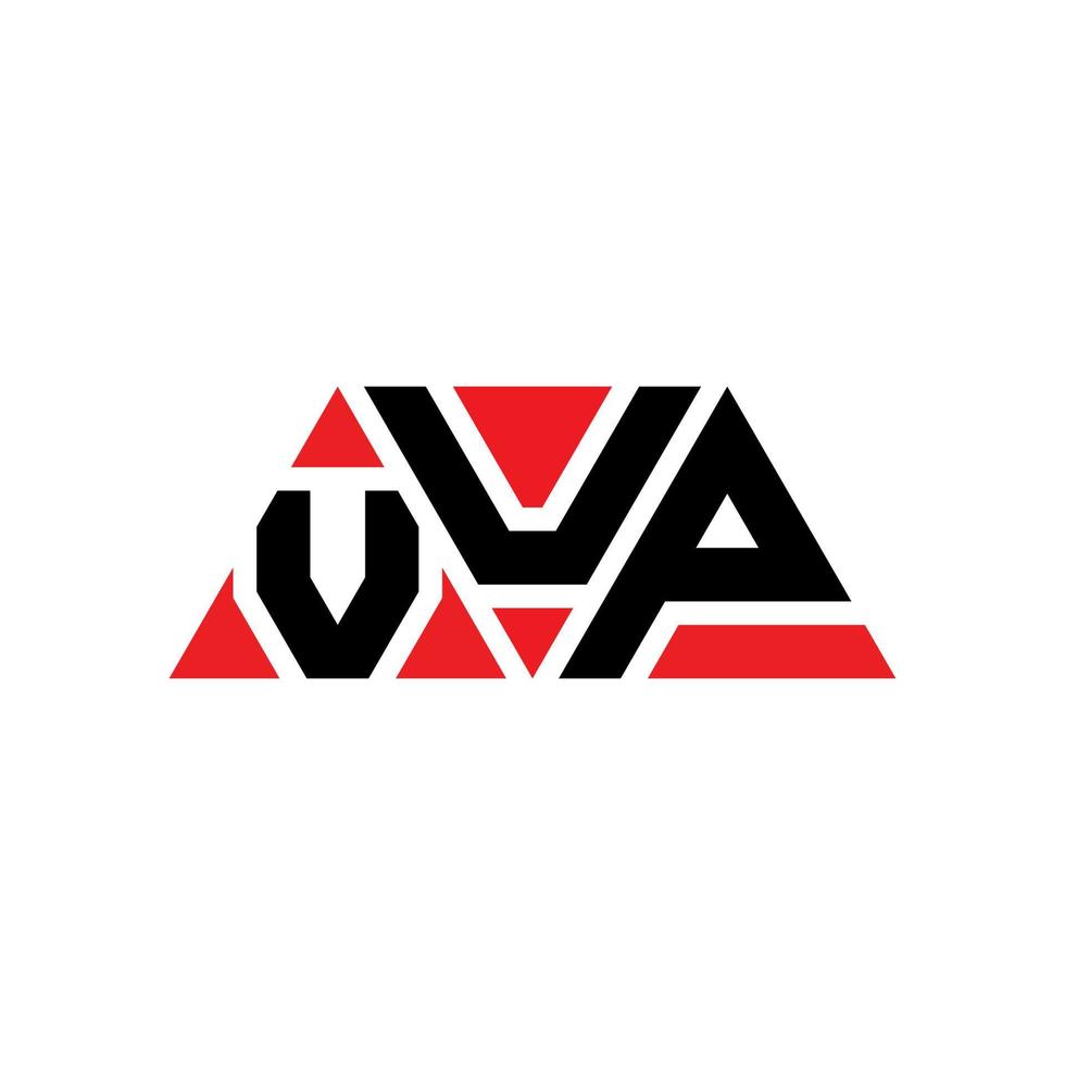 création de logo de lettre triangle vup avec forme de triangle. monogramme de conception de logo triangle vup. modèle de logo vectoriel triangle vup avec couleur rouge. vup logo triangulaire logo simple, élégant et luxueux. vup