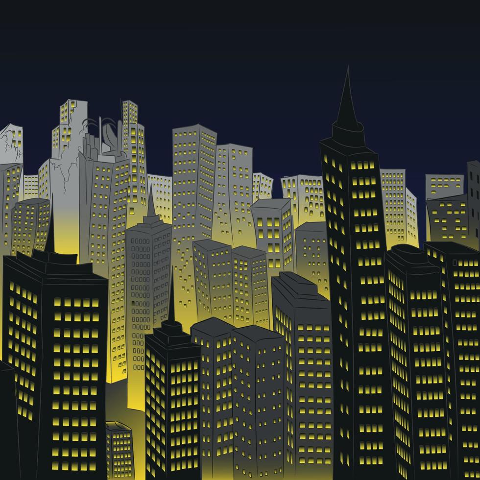 vue de nuit de la ville. illustration vectorielle vecteur