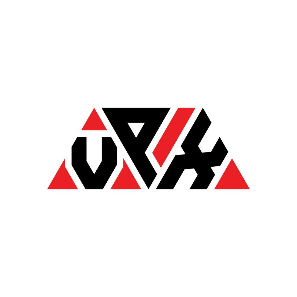 création de logo de lettre triangle vpx avec forme de triangle. monogramme de conception de logo triangle vpx. modèle de logo vectoriel triangle vpx avec couleur rouge. vpx logo triangulaire logo simple, élégant et luxueux. vpx
