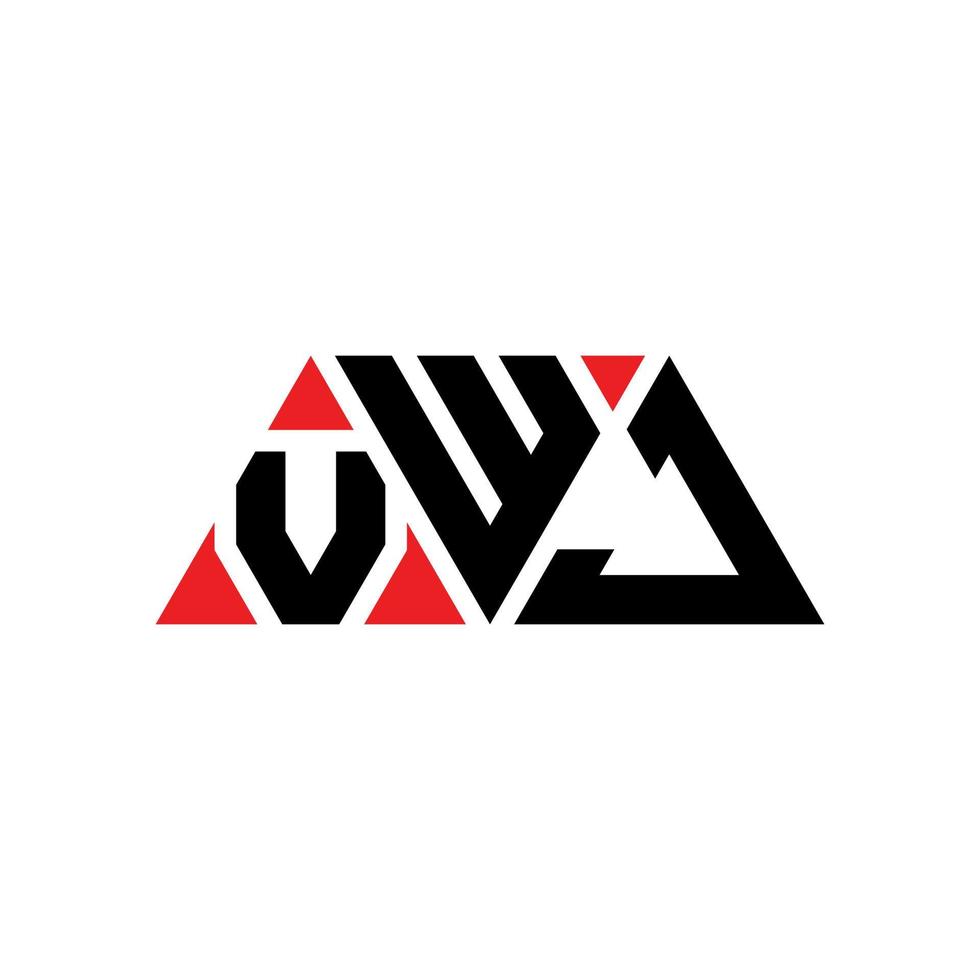 création de logo de lettre triangle vwj avec forme de triangle. monogramme de conception de logo triangle vwj. modèle de logo vectoriel triangle vwj avec couleur rouge. vwj logo triangulaire logo simple, élégant et luxueux. vwj