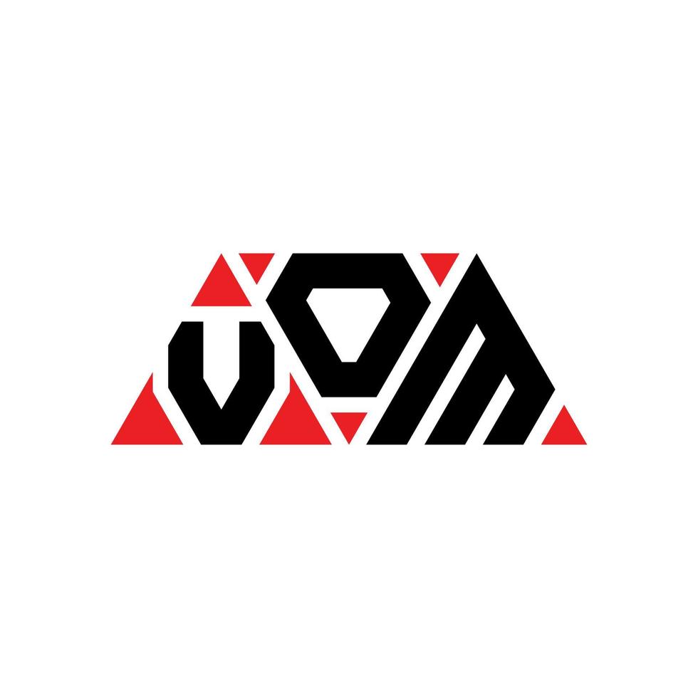 création de logo de lettre triangle vom avec forme de triangle. monogramme de conception de logo triangle vom. modèle de logo vectoriel triangle vom avec couleur rouge. vom logo triangulaire logo simple, élégant et luxueux. vomi