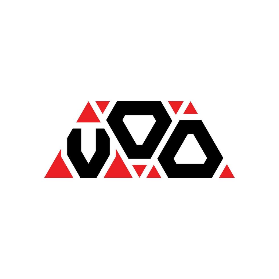création de logo de lettre triangle voo avec forme de triangle. monogramme de conception de logo triangle voo. modèle de logo vectoriel triangle voo avec couleur rouge. logo triangulaire voo logo simple, élégant et luxueux. vaudou