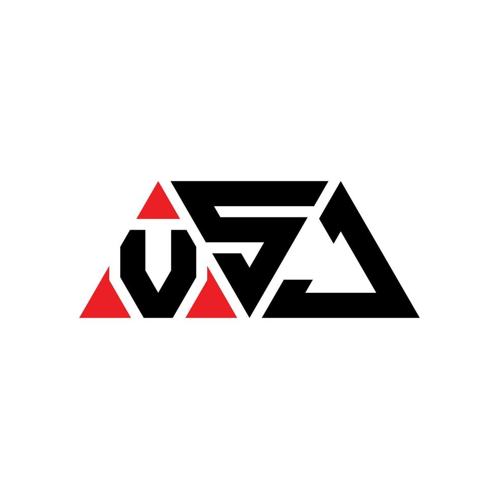 création de logo de lettre triangle vsj avec forme de triangle. monogramme de conception de logo triangle vsj. modèle de logo vectoriel triangle vsj avec couleur rouge. logo triangulaire vsj logo simple, élégant et luxueux. vsj