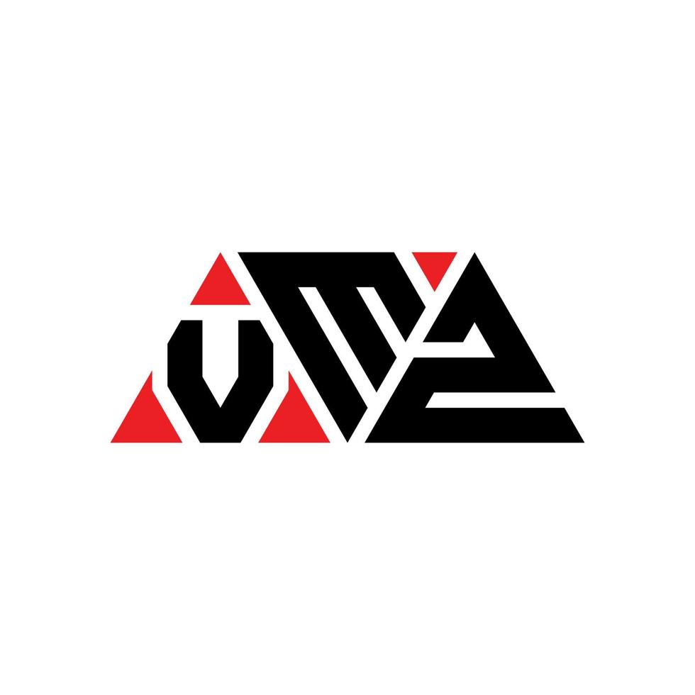 création de logo de lettre triangle vmz avec forme de triangle. monogramme de conception de logo triangle vmz. modèle de logo vectoriel triangle vmz avec couleur rouge. logo triangulaire vmz logo simple, élégant et luxueux. vmz