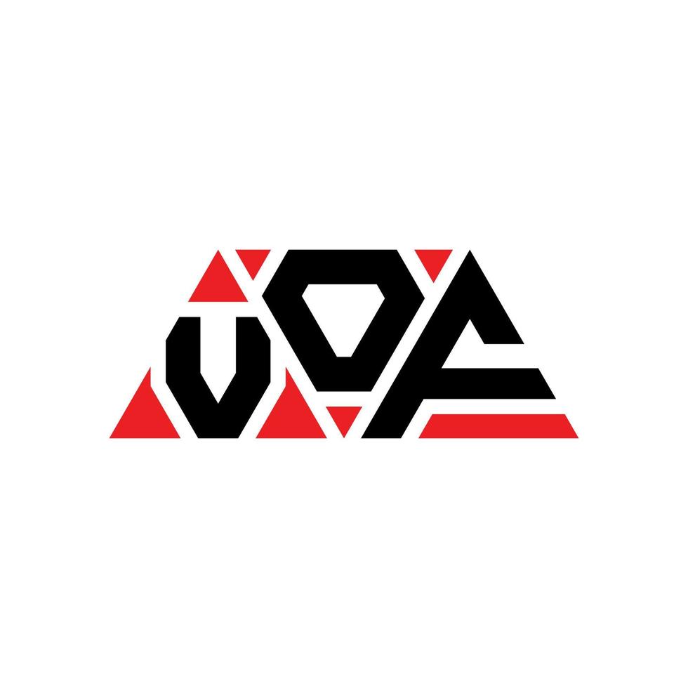 création de logo de lettre triangle vof avec forme de triangle. monogramme de conception de logo triangle vof. modèle de logo vectoriel triangle vof avec couleur rouge. vof logo triangulaire logo simple, élégant et luxueux. vof