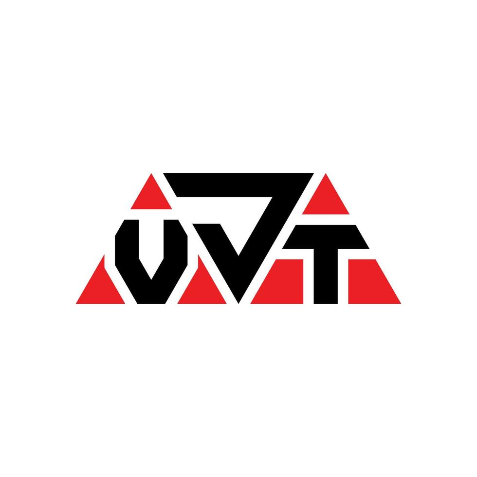 création de logo de lettre triangle vjt avec forme de triangle. monogramme de conception de logo triangle vjt. modèle de logo vectoriel triangle vjt avec couleur rouge. logo triangulaire vjt logo simple, élégant et luxueux. vjt