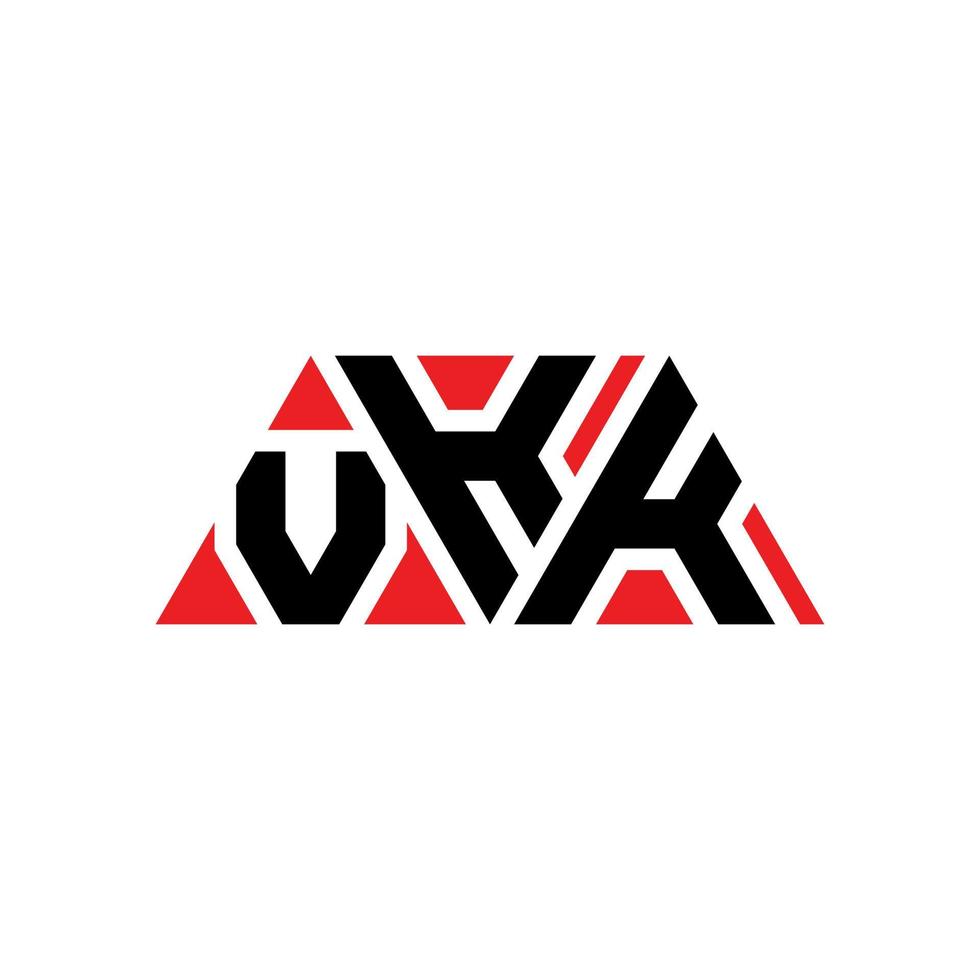 création de logo de lettre triangle vkk avec forme de triangle. monogramme de conception de logo triangle vkk. modèle de logo vectoriel triangle vkk avec couleur rouge. logo triangulaire vkk logo simple, élégant et luxueux. vkk