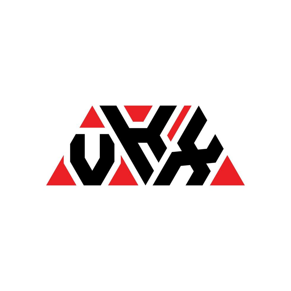 création de logo de lettre triangle vkx avec forme de triangle. monogramme de conception de logo triangle vkx. modèle de logo vectoriel triangle vkx avec couleur rouge. logo triangulaire vkx logo simple, élégant et luxueux. vkx