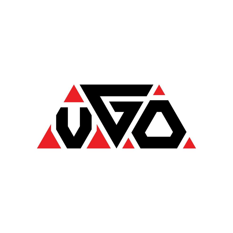 création de logo de lettre triangle vgo avec forme de triangle. monogramme de conception de logo triangle vgo. modèle de logo vectoriel triangle vgo avec couleur rouge. logo triangulaire vgo logo simple, élégant et luxueux. vgo