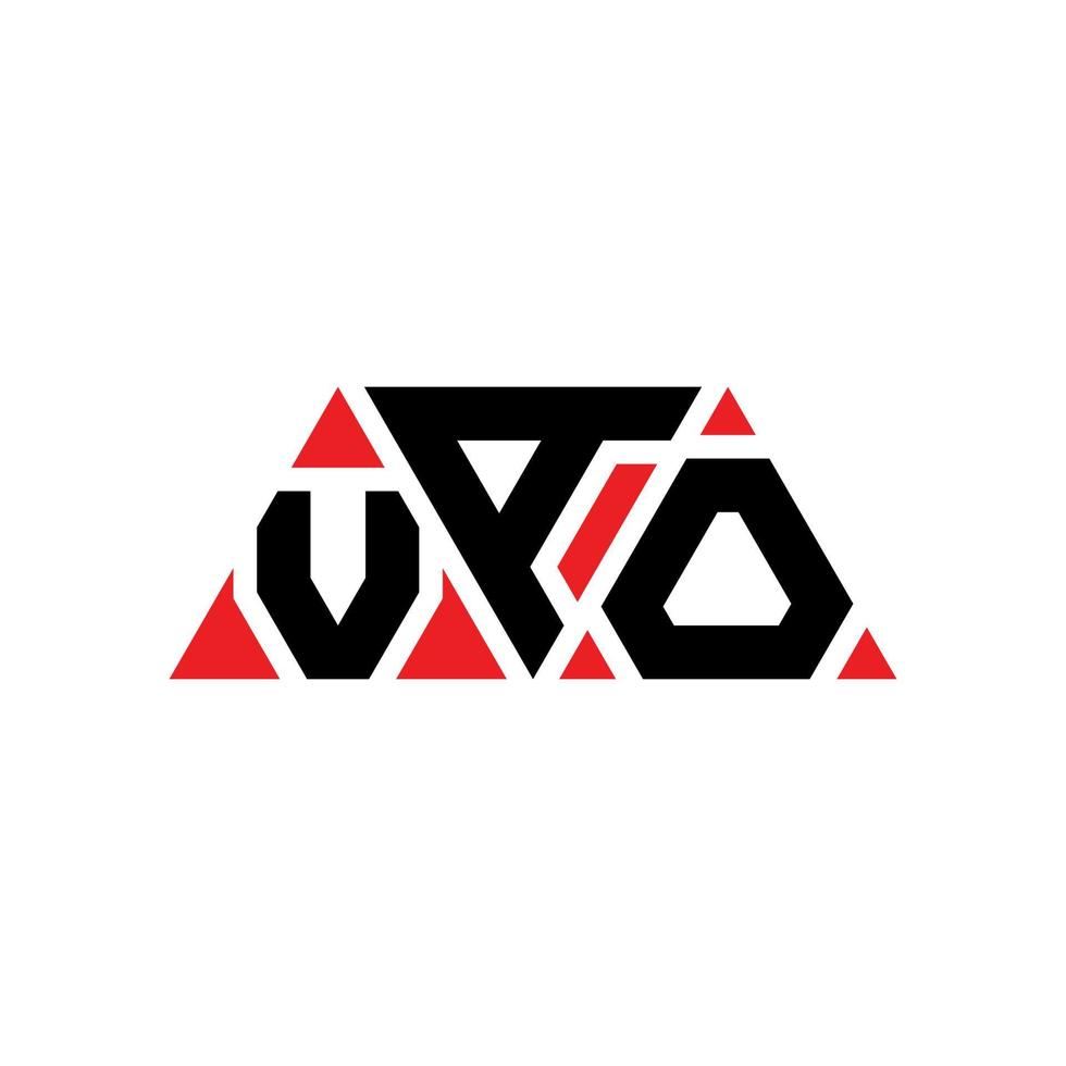 création de logo de lettre triangle vao avec forme de triangle. monogramme de conception de logo triangle vao. modèle de logo vectoriel triangle vao avec couleur rouge. vao logo triangulaire logo simple, élégant et luxueux. vao