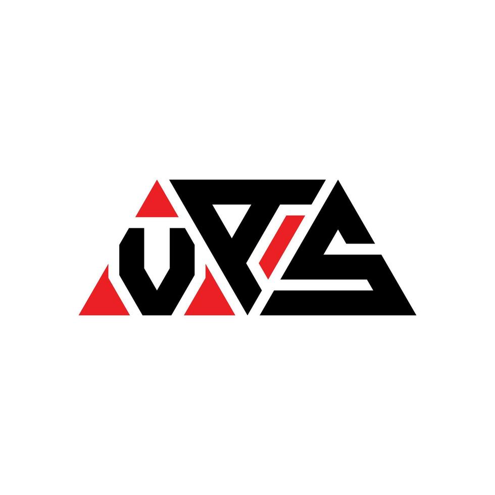 création de logo de lettre vas triangle avec forme de triangle. monogramme de conception de logo vas triangle. modèle de logo vectoriel triangle vas avec couleur rouge. vas logo triangulaire logo simple, élégant et luxueux. canal